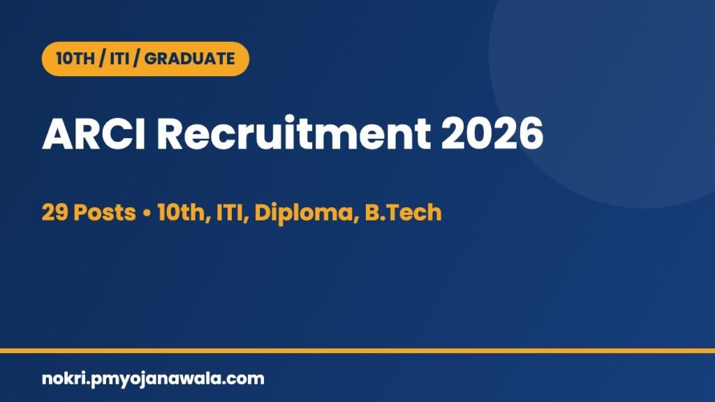 ARCI Recruitment 2026