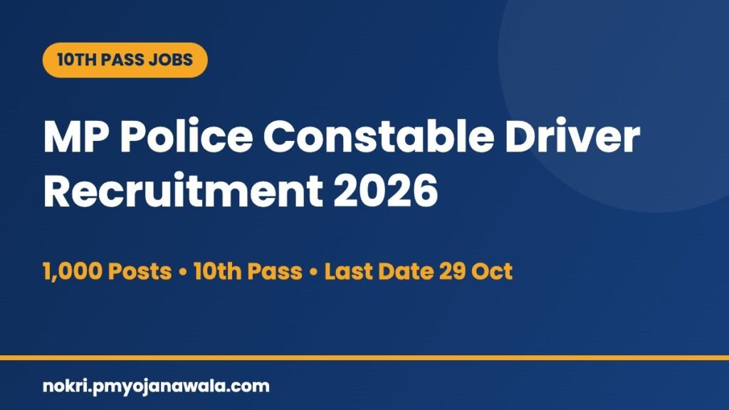 MP Police Constable Driver Recruitment 2026